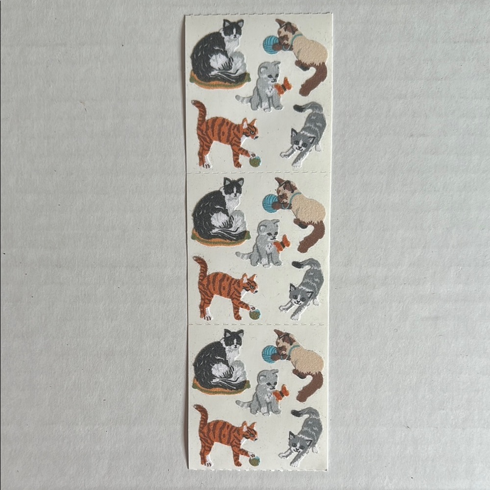 Vintage Sandylion Fuzzy Cat Stickers-For Strip